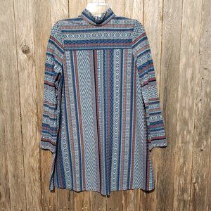 Altar'd State M Dress Blue Orange Tribal Mini Retro Mod Festival Indie Academia